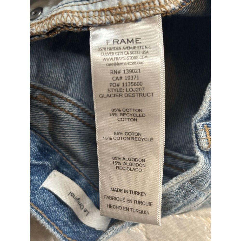 Frame Jeans Womens 27‎ Blue Le Original Distressed Light Wash 90s Y2K Straight - Picture 8 of 12